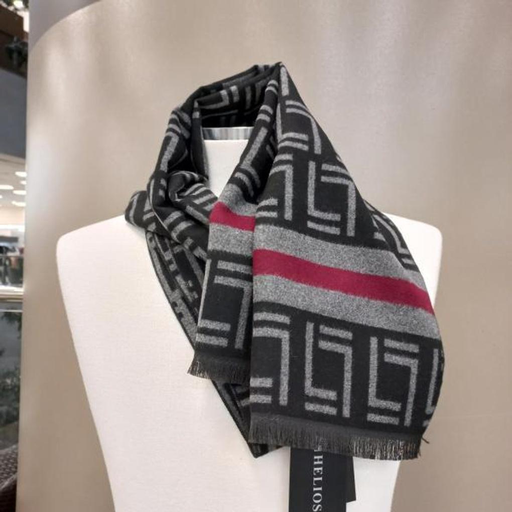 Мужской зимний флисовый шарф с геометрическим рисунком TR HL4C069