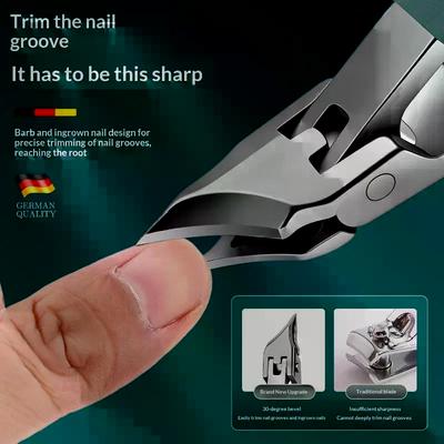 Открывающиеся косо срезающие кусачки для ногтей с защитой от брызг, заостренные кусачки для панариция, портативная машинка для стрижки ногтей на ногах, инструменты для маникюра