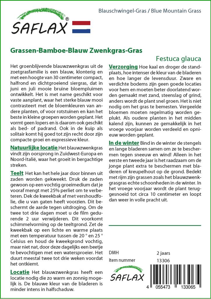 SAFLAX Голубая горная трава - 50 семян - Festuca glauca
