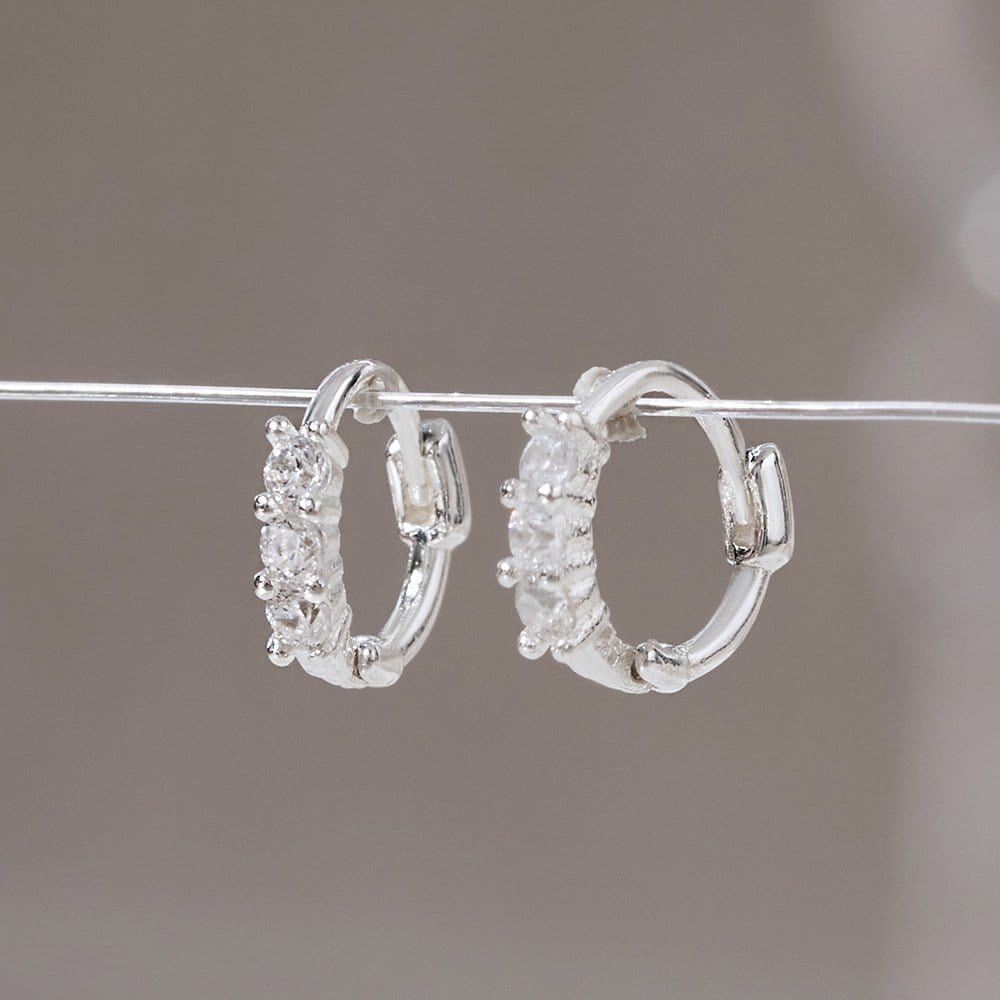 925 Silver Illy One-Touch Ring Earrings W