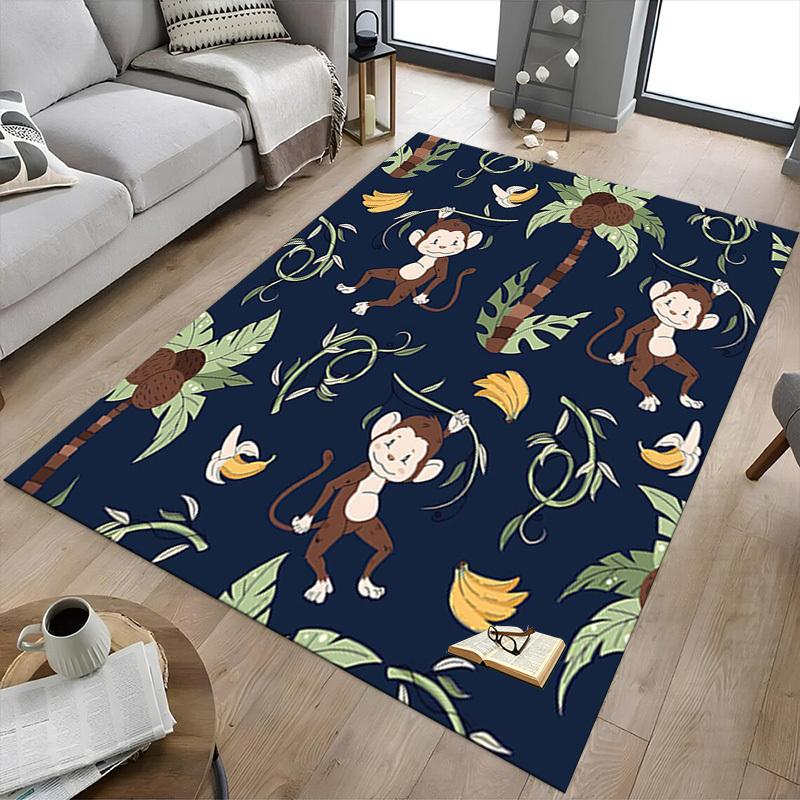 1PC Monkey Banana Extra Large Non-Slip Floor carpet, Office, family, bedroom, Studio - Large Area Rug Indoor Rugs, Vibrant Colors-W267