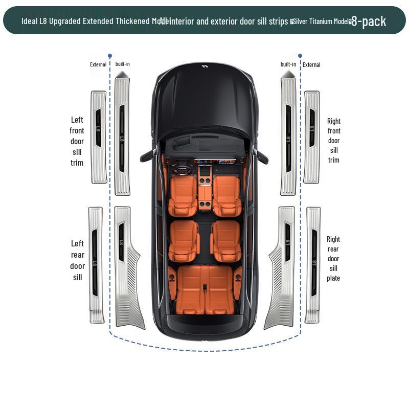 Защитная накладка на порог из нержавеющей стали для Ideal L6-L9, Аксессуар для улучшения интерьера автомобиля