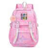 KATSEYE Cartoon Print Backpack Gradient Girls Student Bookbag Large Capacity Lightweight Pink 60331