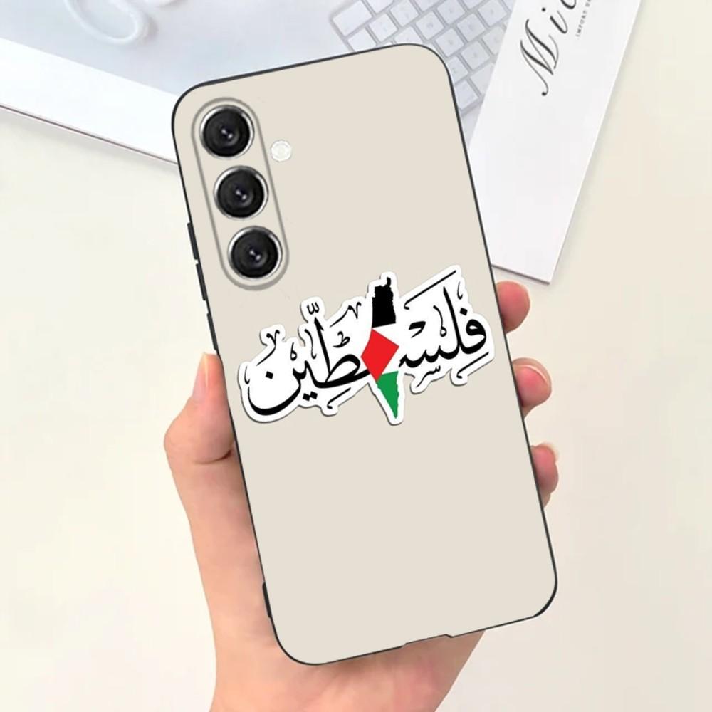 Чехол для телефона с картой и флагом Палестины P-Palestine-es-F для Samsung S25,S24,S21,S22,S23,S30,Ultra,S20,Plus,Fe,Lite,Note,10,9,5G Черный