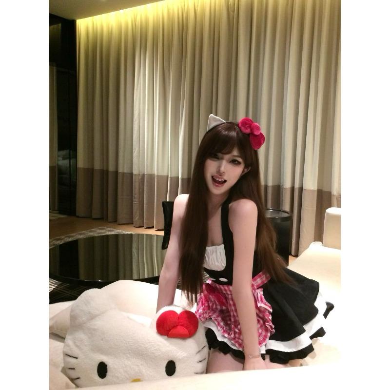 Милая киска униформа горничной сексуальное чистое желание нижнее белье сладкая юбка флирт qqny пижамный комплект