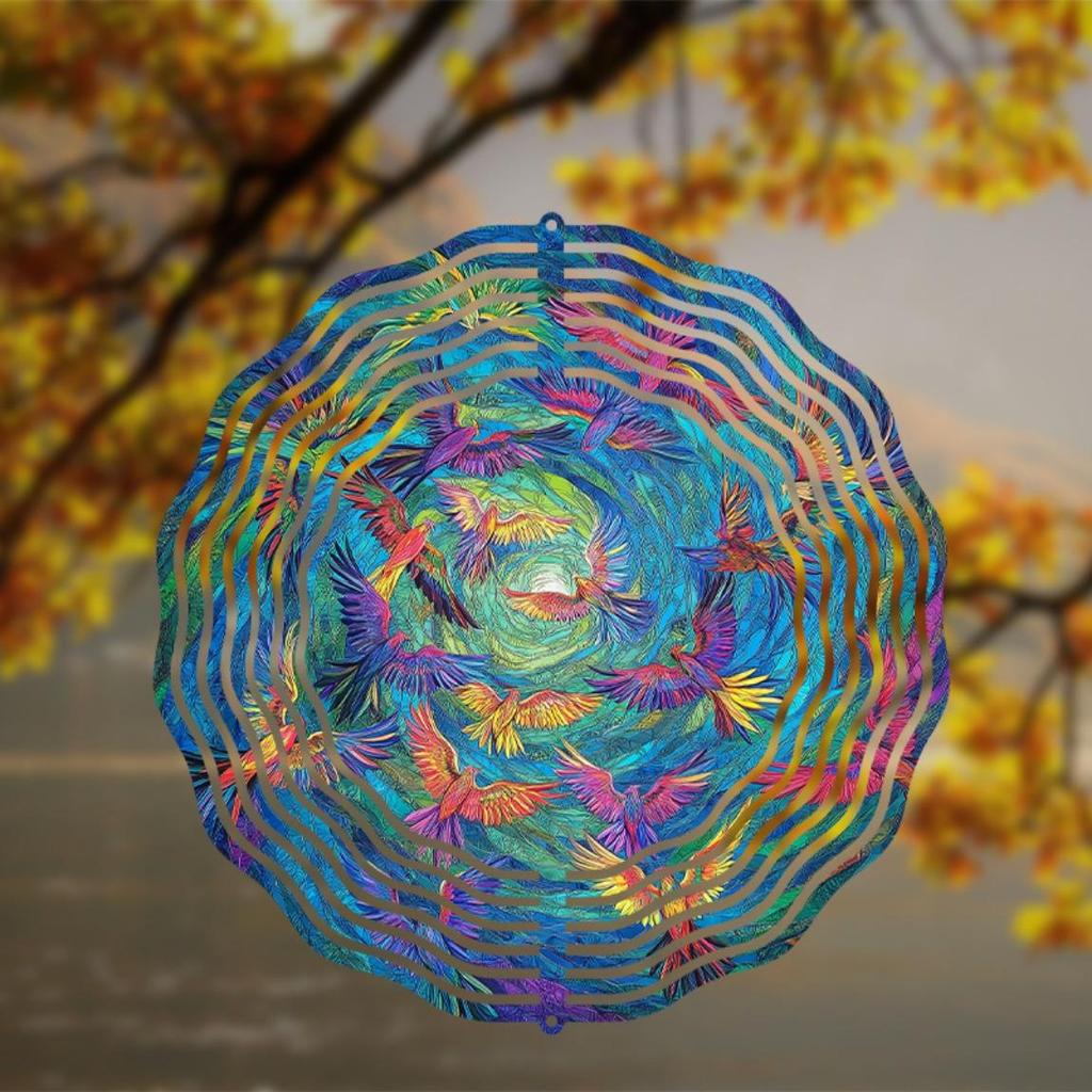 Vibrant Phoenix Wind Chime Colorful Metal Garden Decor with 360 Hook Ideal for Spring Summer Balcony Outdoor Space Durable Wind Chimes for Patio Yard