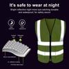 Рабочий жилет для мужчин и женщин, светоотражающий жилет с V-образным вырезом, без рукавов, на молнии, дышащий, ночной
