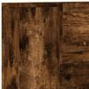 Storage Headboard with LED Lighting Smoked Oak Wood Based Material