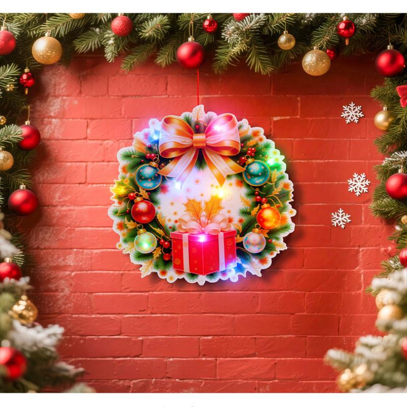 2025 Christmas Luminous Door Hanging Decorations Christmas Home Diy Decorations Scene Layout Decorations