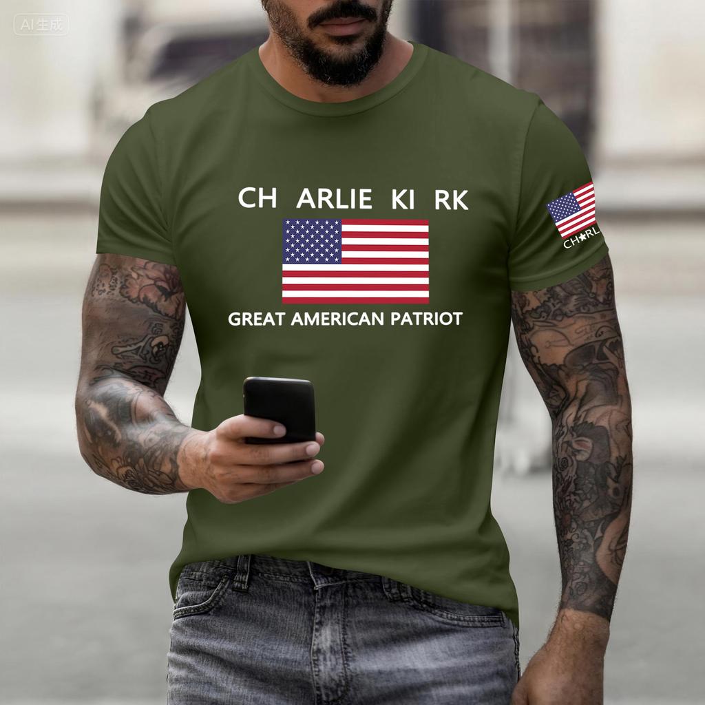 Fashionable Round Neck Short Sleeve Work Clothes Printed Tops For Mens Summer Tops