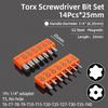 Набор бит Torx для отвертки 25 мм, сверла с защитой от несанкционированного доступа, шестигранная отвертка 1/4 дюйма, гаечный ключ с храповым механизмом, ручные инструменты для ремонта