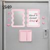 School Locker Essentials 10Pcs Accessories Kit for Girls, Includes Magnetic Mirror, Whiteboard, Pen Holder, Magnets Stickers, Pink Decor & Organizer