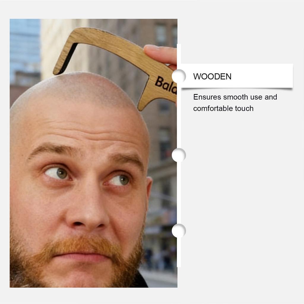 Ligneous Bald Head Funny Comb Compact Size Playful for Men Prank Gift Scalp Massager