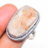 Rose Quartz Rough Gemstone 925 Sterling Silver Jewelry Ring Size 10