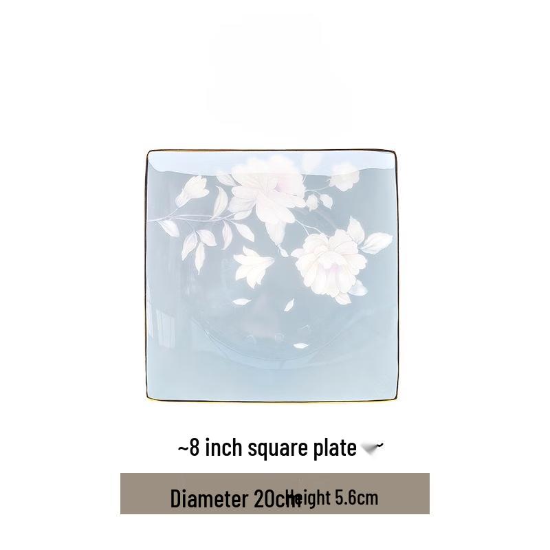 Керамическая неглубокая тарелка Jingdezhen Wuhe Qin Yun