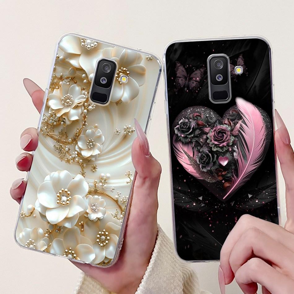 Чехол для телефона Samsung Galaxy A6 Plus 2018 На Samsung A6+ (2018) A6 A600F A605G Элегантные Цветочные Кошачьи Мягкие Силиконовые Прозрачные TPU Чехлы