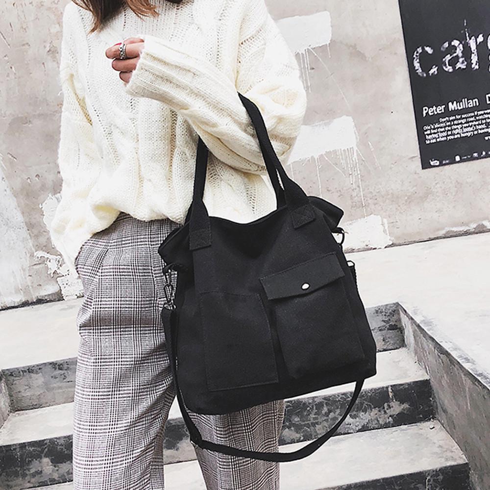 Soft Solid Fashion Sagit Unisex Casual Totel Bag Canvas Bag Messenger Bag Shoulder Bag