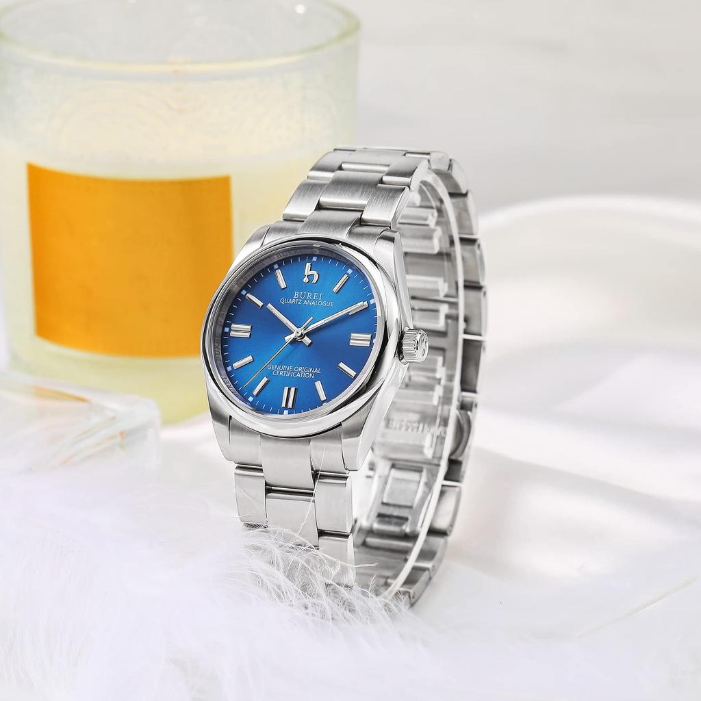Часы BUREI Популярный бренд кварцевые часы водонепроницаемые аналоговые рейтинг роскошные часы 3 женские женские