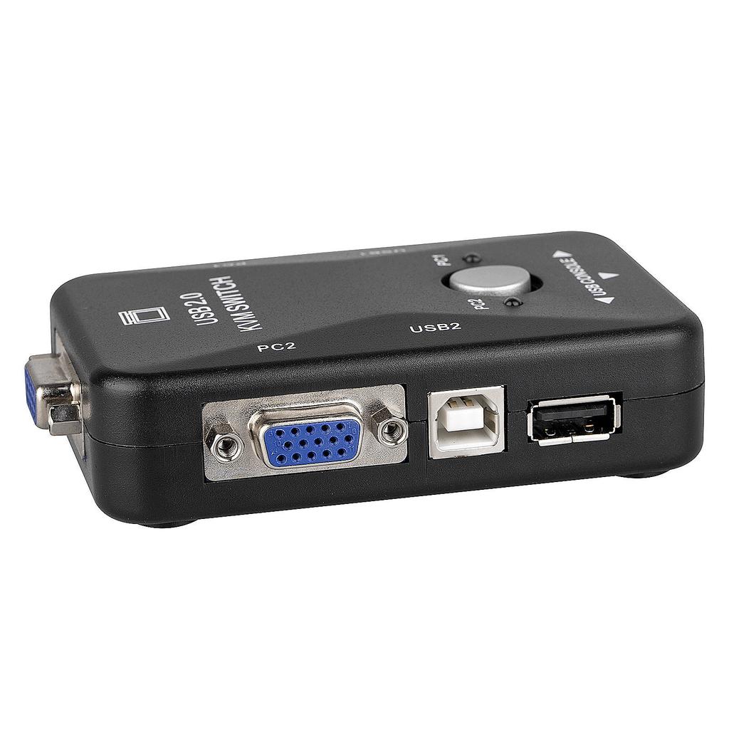 USB VGA KVM Switch 2 Port Share Desktop Laptop Video Monitor LCD Keyboard Mouse