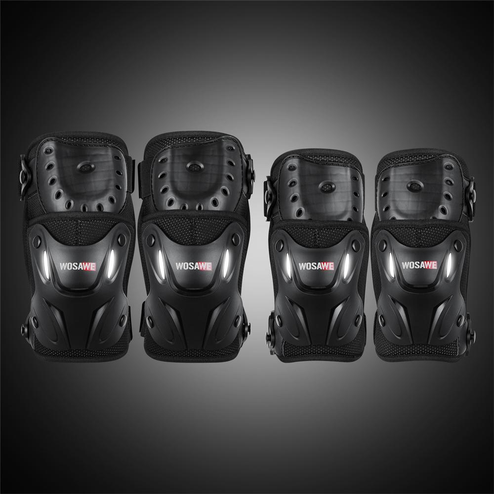 Wosawe Комплект защиты локтей и колен мотоцикла, защита брони эндуро для мотоцикла, внедорожные щитки для голени, взрослые