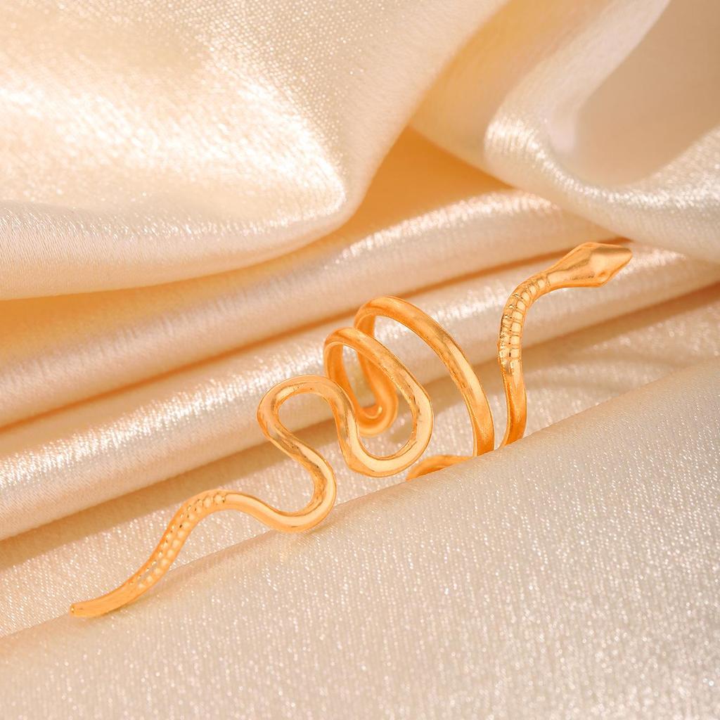Gold-Plated Stainless Steel Snake-Shaped Open Ring