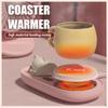 20W Thermostatic Heat Pad Electric Cup Heater Coffee Mug Warmer Cat Heating Coaster Coffee with Night Light Pink / White