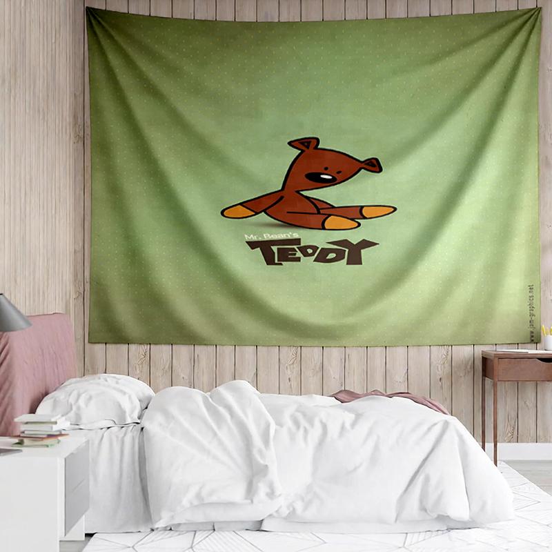 Mr Bean Print Tapestry, Backdrop, Easy Setup, Ideal for Bedroom, Office & Living Room, with Aesthetic Wall Hanging Decor.
