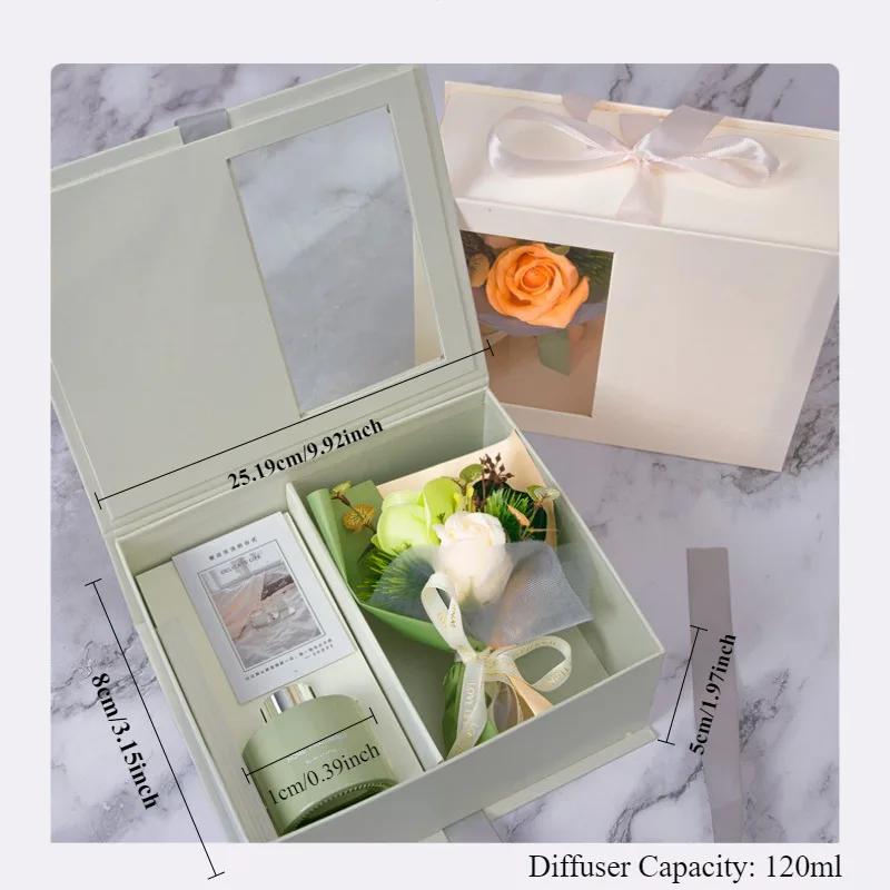 Мини-розы ко Дню святого Валентина Маленький букет мыльных цветов Сопровождающий подарок Подарок на день рождения подруги Подарочная коробка для ароматерапии