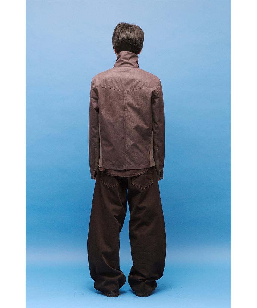 HATCHINGROOM Funnel Neck Jacket Brown