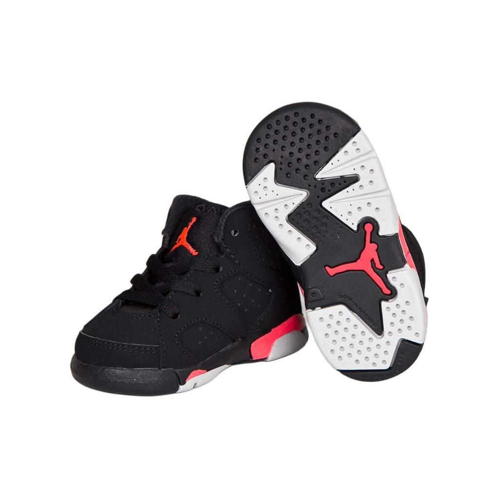 Jordan Air Jordan 6 Comfortable And Lightweight Slip Resistant Abrasion Resistant Mid top Toddler Shoes Black Pink 384667-023