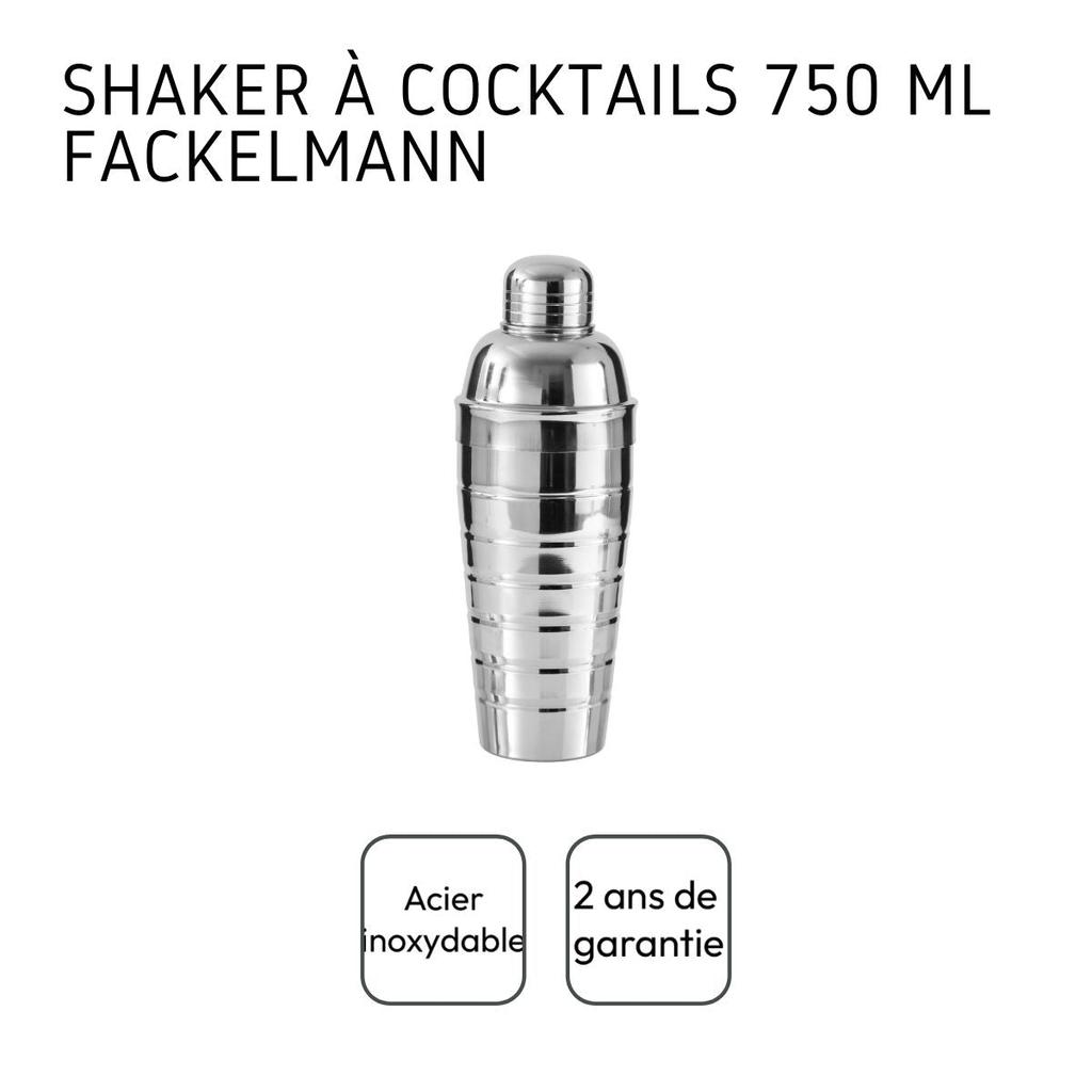 Trio Cocktail Shaker, Alcohol Measure and 3 Stainless Steel Cocktail Spoons Fackelmann Bar Concept Ref.