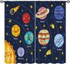Мультяшные шторы Космос Вселенная, Планеты Солнечной системы, Принт ракеты и космического корабля, Декор, Кулиска, Оконные шторы для детей, девочек