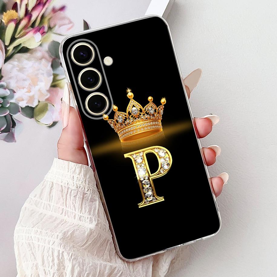 Чехол для Samsung Galaxy S25 SM-S931B Чехол Милая Корона Буквы Мягкий Силиконовый Чехол для Телефона Для Samsung S25 Ultra S25+ S25Plus Fundas