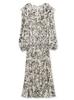 Satin Jacquard Print Dress SWFO241010 IVR [Sneider] Women's