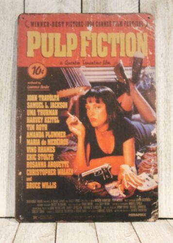Pulp Fiction Movie Poster Tin Metal Sign Rustic Vintage Style Film Theater RoomAluminum