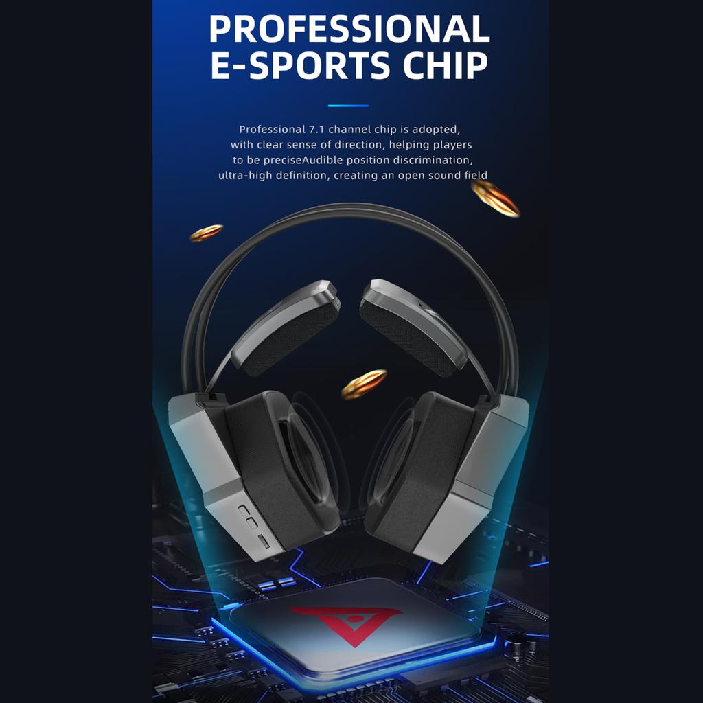 TAIOU USB Wired Gaming Headset Virtual 7.1 Surround Sound E-Sports Earphone Over Ear Headphones