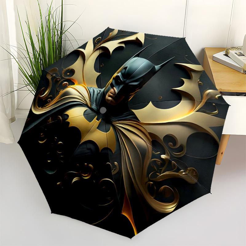 1pc Batman Symbol Automatic Folding Umbrella - Sturdy 8-Rib Polyester Canopy,Sun-Defying Travel Companion yy251023171
