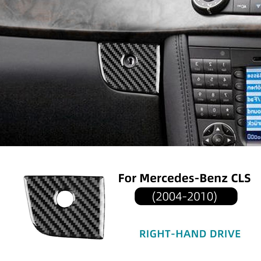 Real Soft Carbon Fiber For Mercedes CLS C219 2004-2010 Co-pilot Glove Box Switch Decor Trim Sticker Auto Interior Accessories
