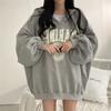 Graphic Hoodies Baggy Tops Grey with Zipper Sweatshirts for Women Full Zip Up Hooded Loose Female Clothes Pullovers