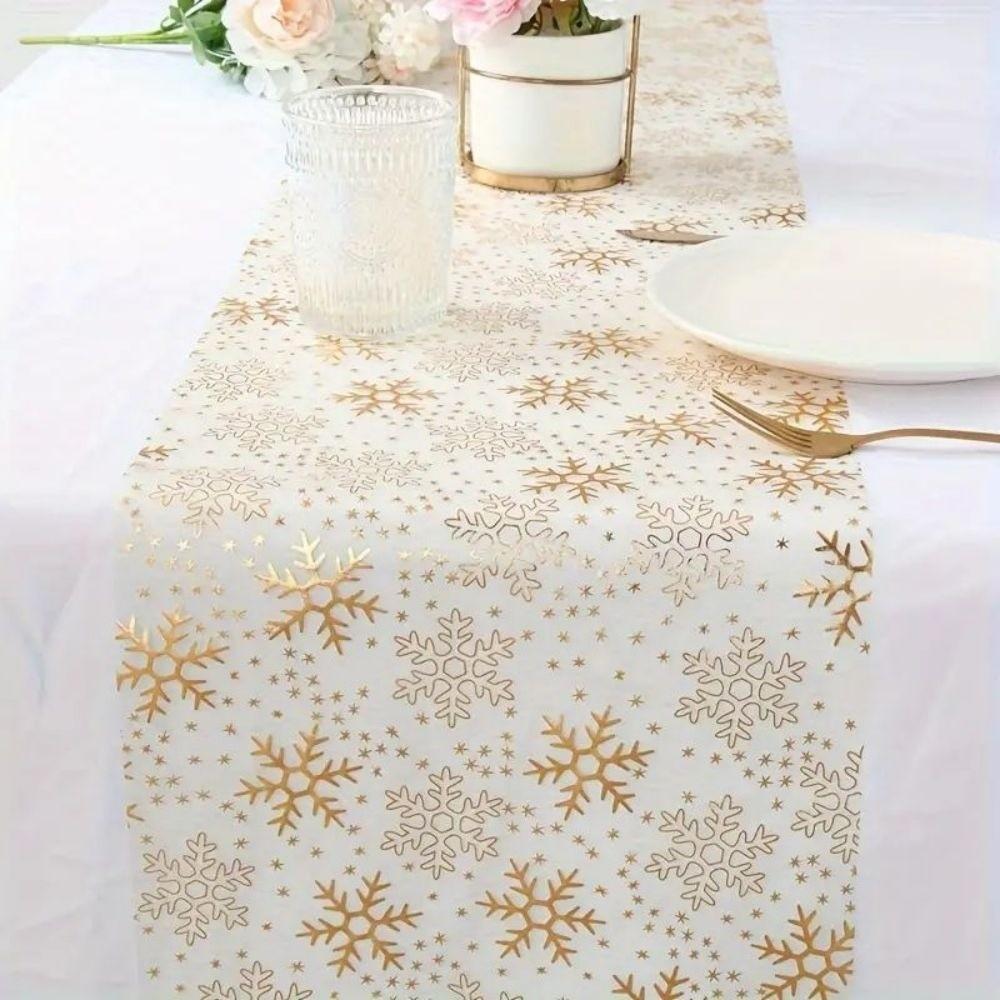 Glitter Sequin Christmas Table Runner Foil Mesh Roll Flag Tablecloth Gold Table Runner  Birthday