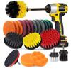 3Pcs Electric Drill-Brush Kit Power Scrubber Brush For Carpet Bathroom Surface Tub Furniture Shower Tile Tires Cleaning Tool