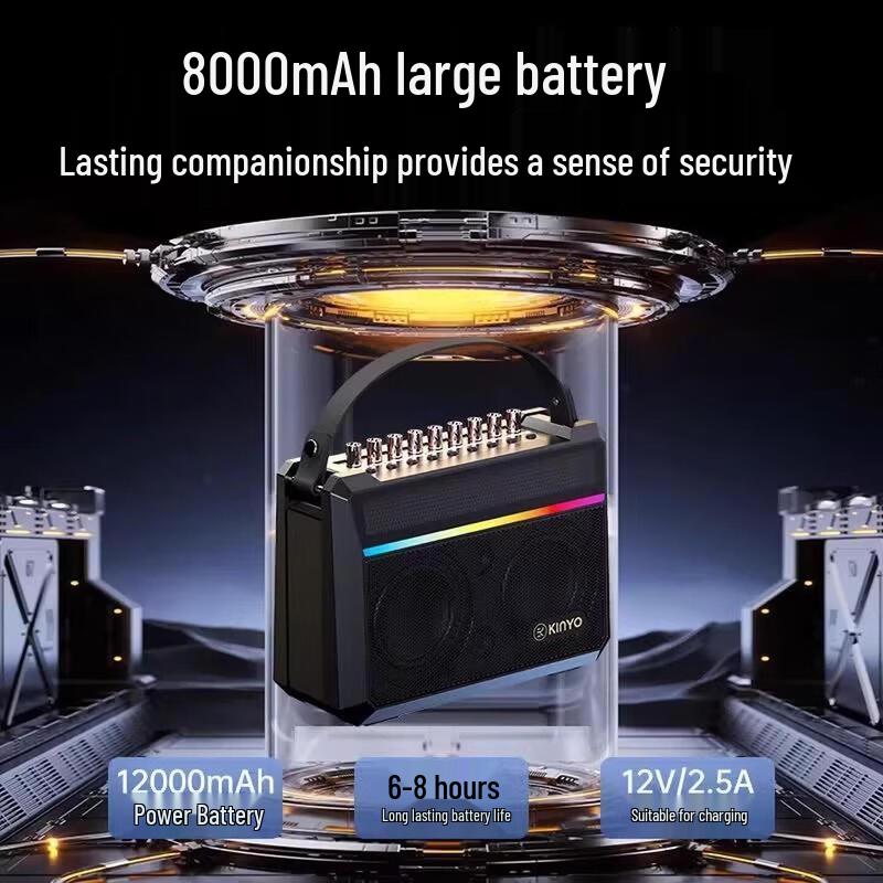 KINYO G1 Портативная уличная Bluetooth-колонка для караоке, штекер CN (адаптер в комплекте)