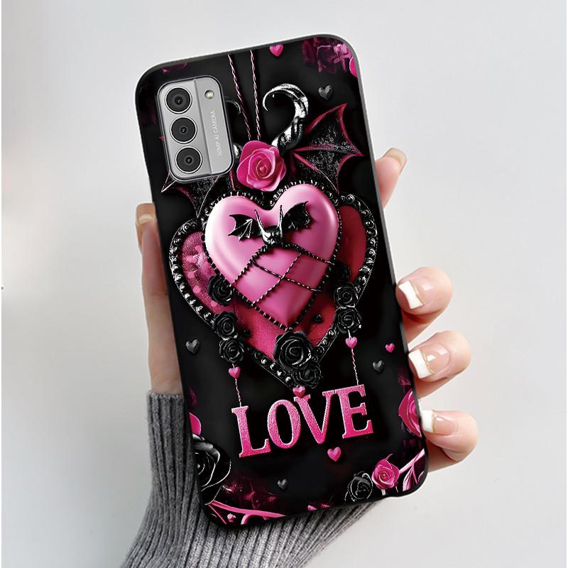Чехол для Nokia G42 G310 5G Корпус Роскошный Милый Кролик Любовь Смешной Мультяшный Мягкий Силикон Черный ТПУ Защитный Чехол для Телефона Задняя Крышка