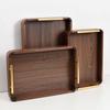 Handun Black Walnut Rectangular Wooden Serving Tray