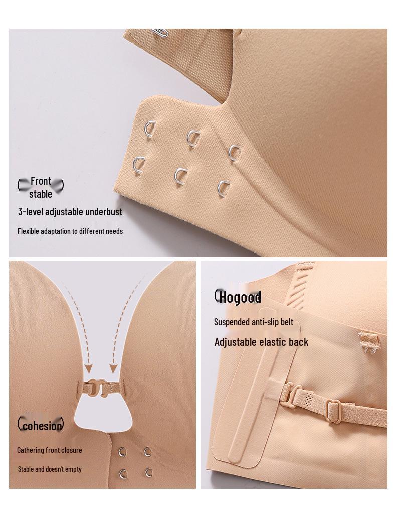 Front Buckle Seamless Strapless Bra - Push Up, Non-Slip, No Underwire, Enhances Small Chest