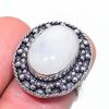 Natural Moonstone Gemstone Handmade 925 Sterling Silver Jewelry Ring Size 7 V1k45