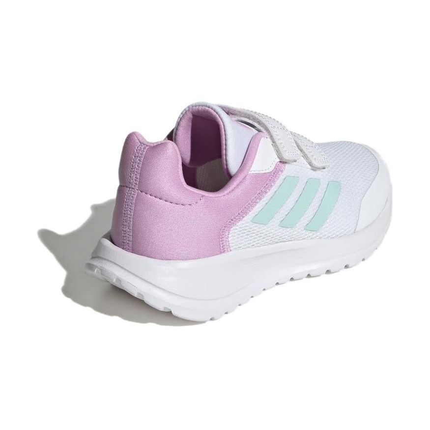 Adidas Tensaurrun 2.0 Versatile Comfortable Shock Absorbing Durable Low Top Kids Running Shoes Kids Sneaker White Purple Blue IG1240