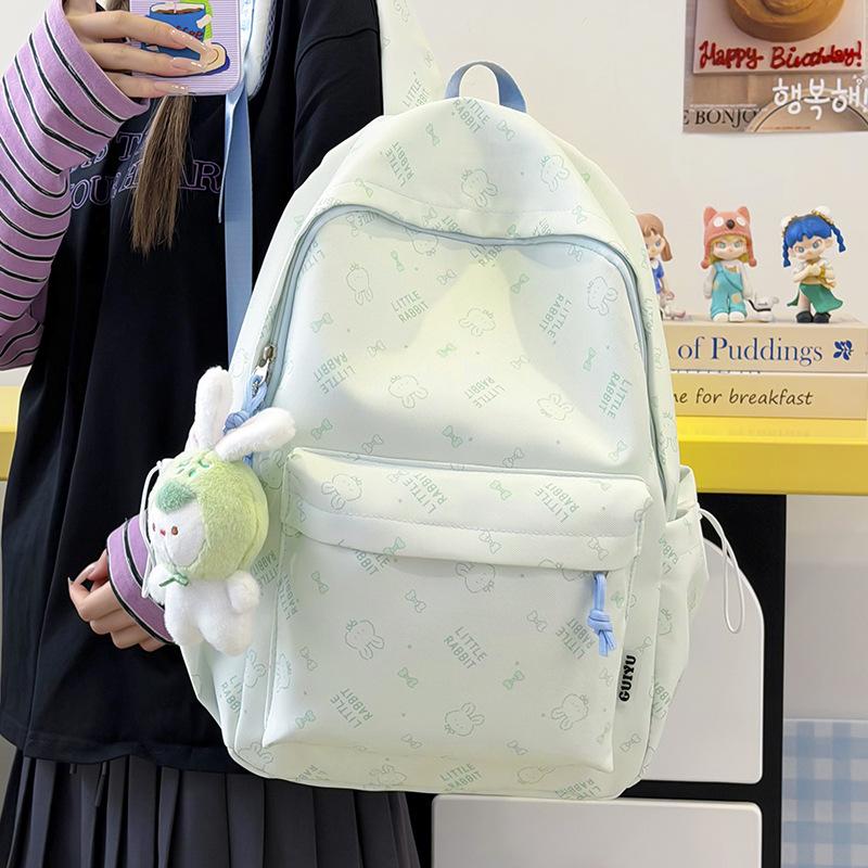 Schoolbag Japanese fashion bow simple schoolbag ins niche cute lightweight large capacity high value student double backpack