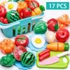 Play House Simulation Toys Early Education Girls Boys Gifts Educational Toy Plastic Kitchen Toy Set Cut Fruit and Vegetable Food