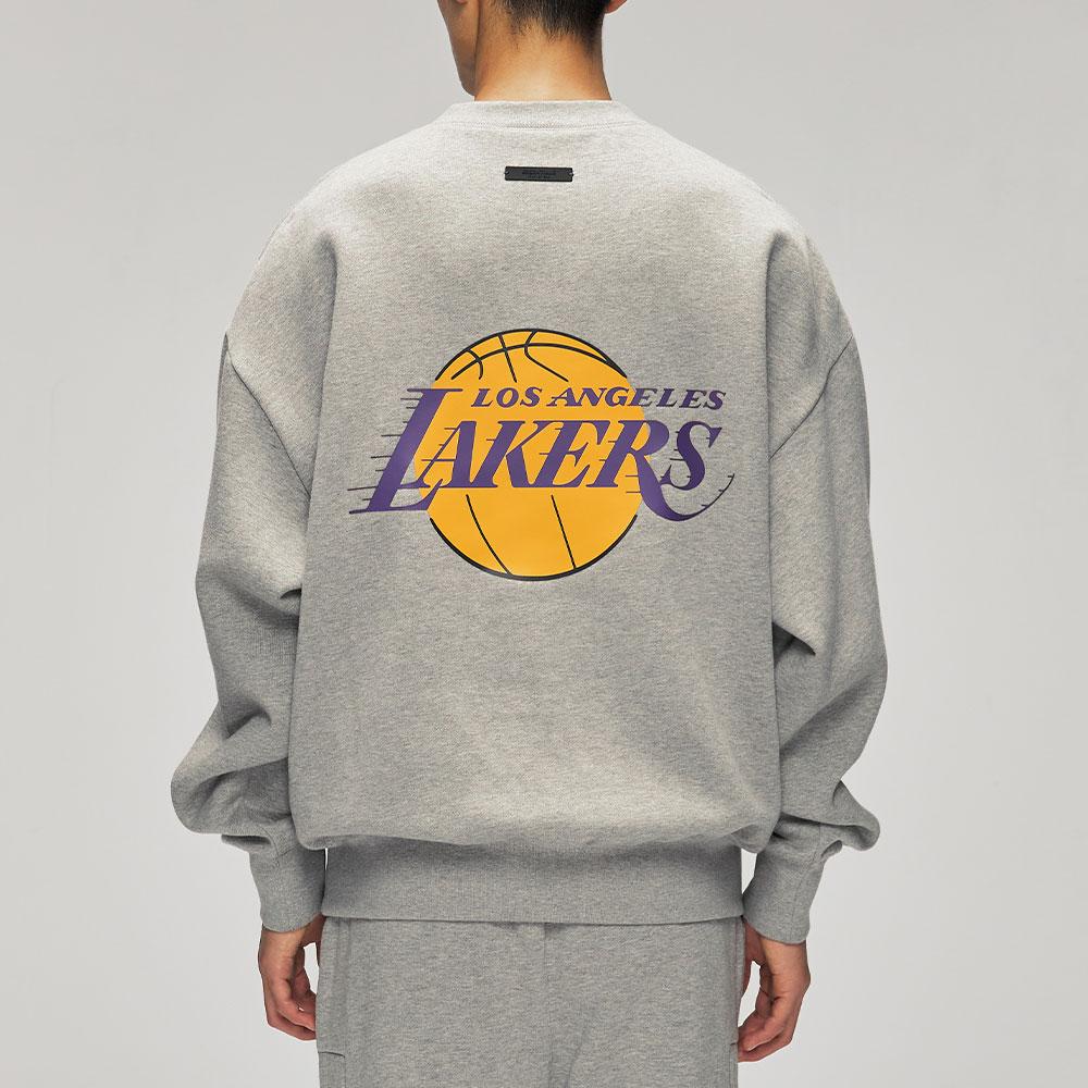 Men's Fear of God Essentials x NBA Lakers Sports Fit Crewneck 'Concrete Heather'